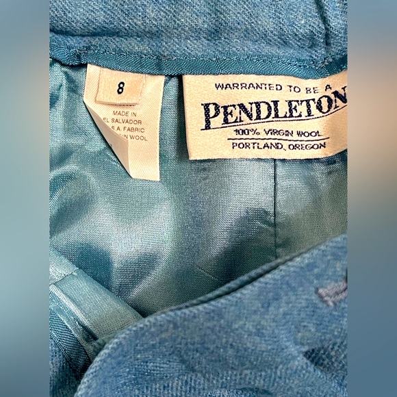 Pendleton Turquoise-Blue Virgin Wool Vintage Dress Pants Size 8 - Picture 3 of 7